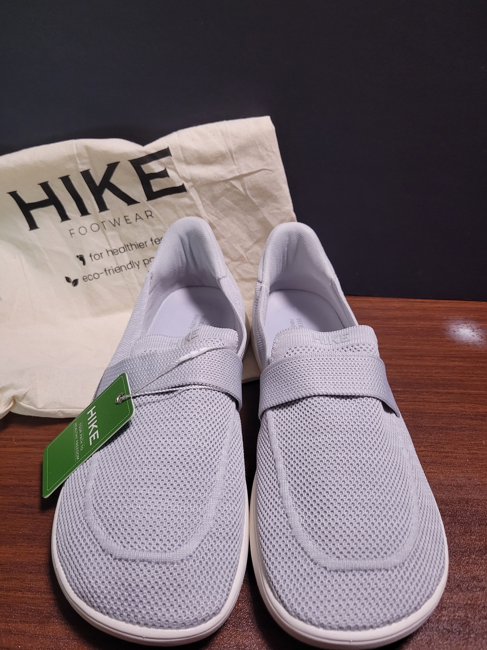 HIKE Footwear Women's 10.5 Slip On Sneakers Gray Mesh Knit Casual Walking Shoes
